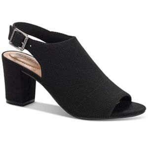 Style & Co. Black Open-Toe Block Heels